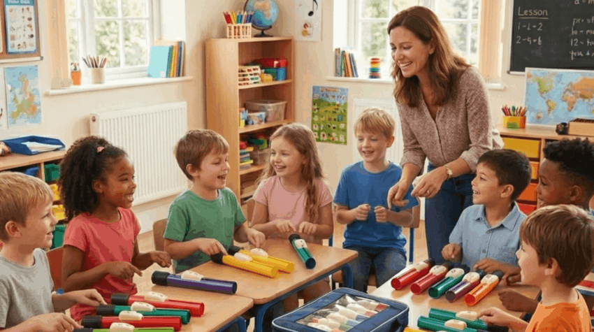 Attività musicali per bambini a scuola quando il colore diventa suono