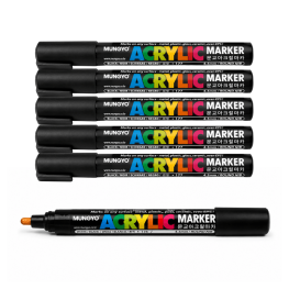 Marker permanente nero - 6 pezzi