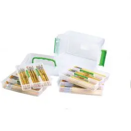 Riyanon contenitori plastica strumenti da disegno contenitori per pittura pittura a olio per acquerelli 34 x 7,9 x 3,5 cm pennelli con fibbia 