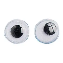 Occhi mobili adesivi tondi neri - 7 mm