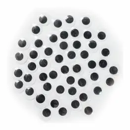 Occhi mobili adesivi tondi neri 5 mm