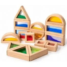 Blocchi arcobaleno con cornice in legno