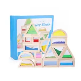 Blocchi arcobaleno con cornice in legno