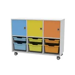 Cassettiera cam premium bianco 3 vani ante e ruote cm 79