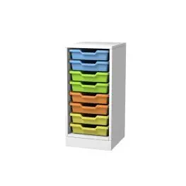 Cassettiera monocolonna 8 cassette cam-p b.latte e zoccolo