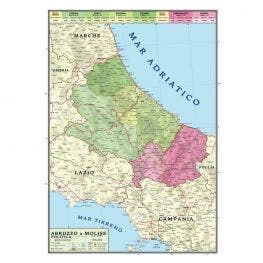 Abruzzo e molise-carta geografica bifacciale politica/fisica