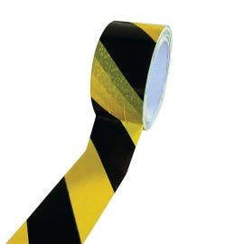 Nastro adesivo segnaletico giallo/nero da pavimento