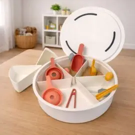 Playtray borgione - vassoione 6 spicchi con coperchio Playtray borgione - vassoione 6 spicchi con coperchio