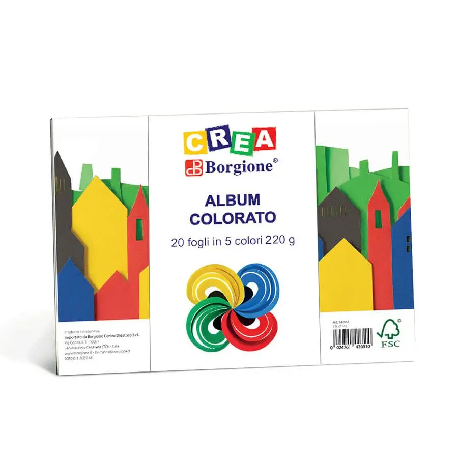 Album da disegno - 5 colori 200gr in 20 fogli