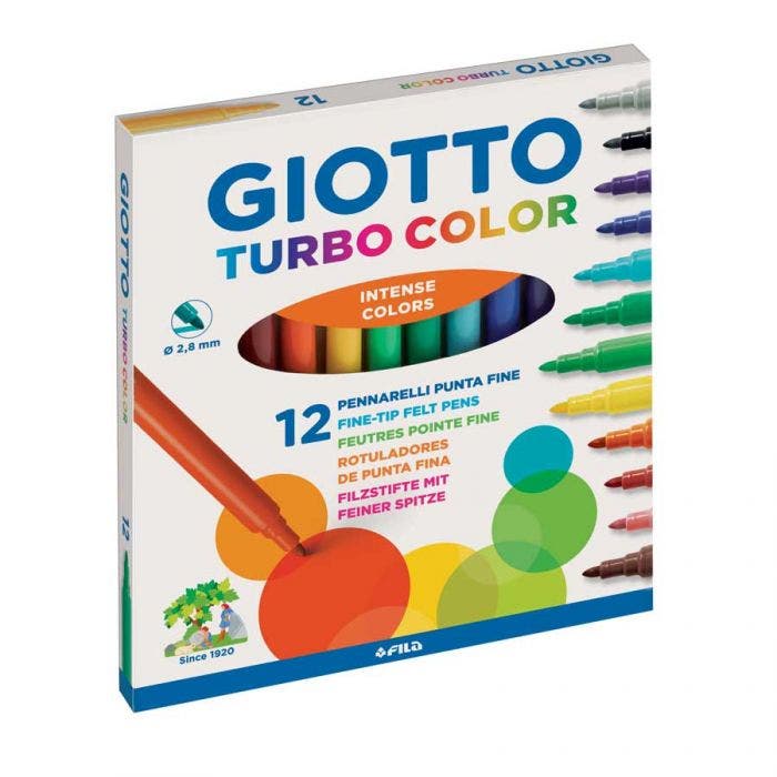 Pennarelli turbo color giotto - 12 colori