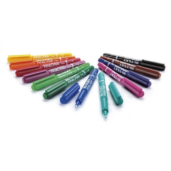 Penna fineliner - 12 pezzi colorati