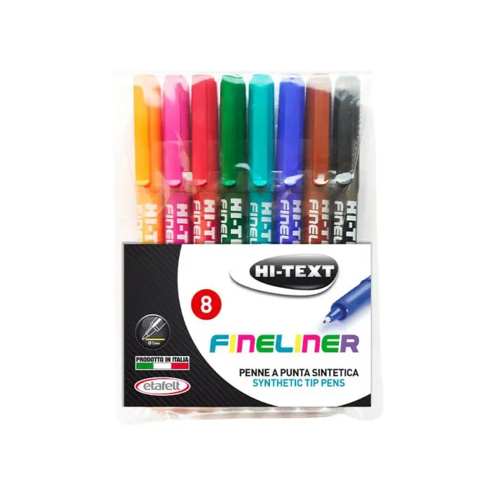 Penna fineliner 8 pezzi in 8 colori