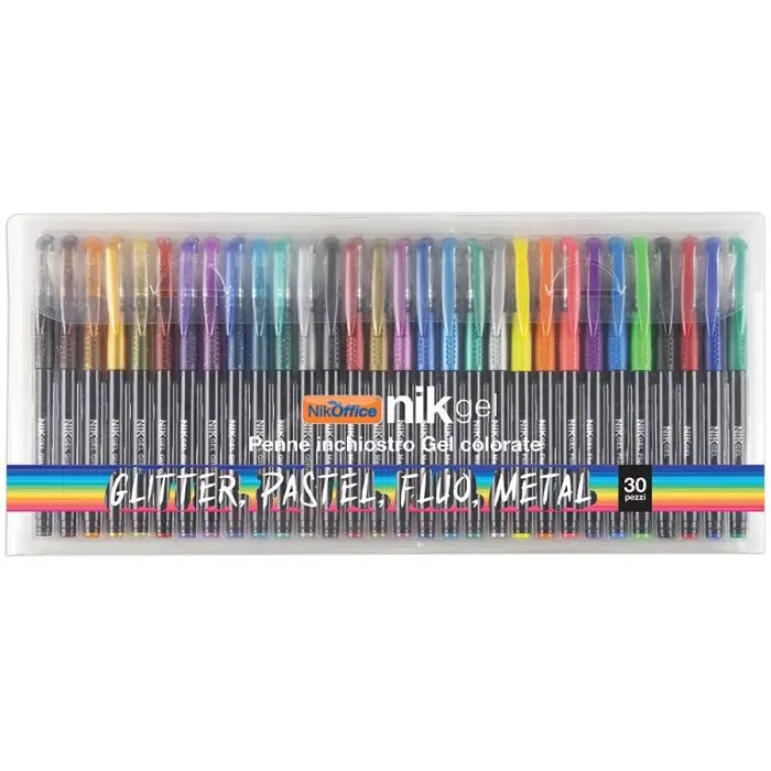 Penne gel colorate - 30 pezzi