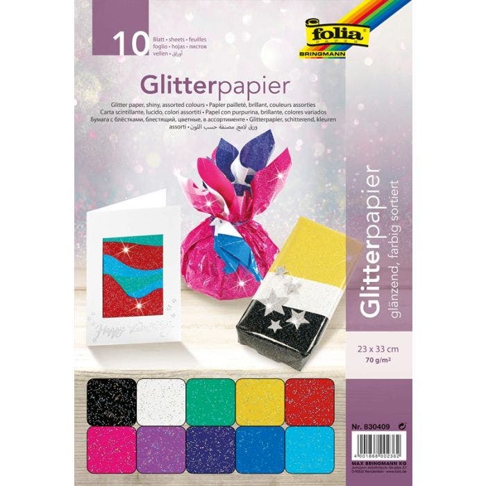 Carta glitterata cm 23x33- 10 fogli