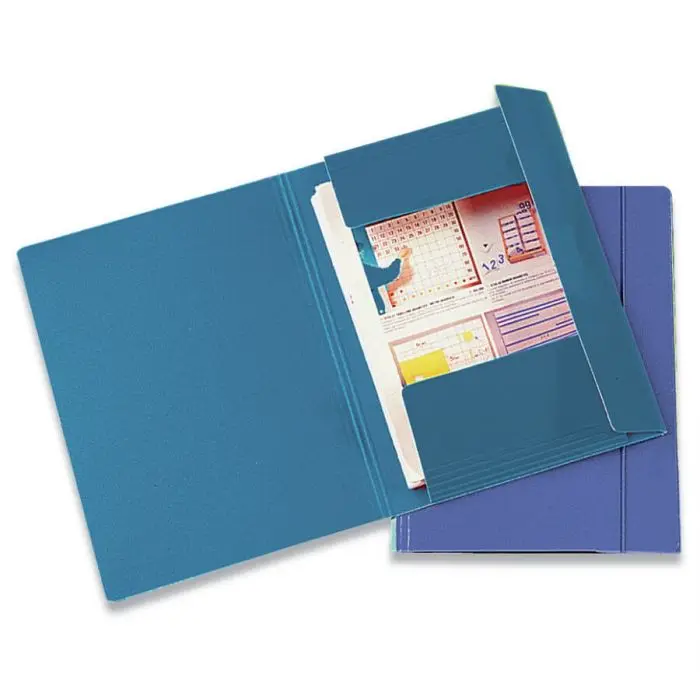 Cartelline con elastico - 5 pezzi blu