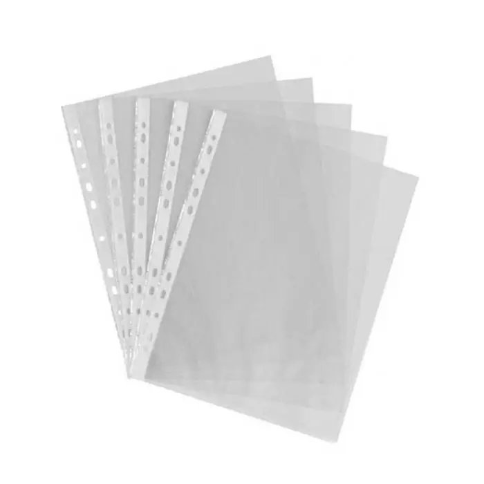 Buste trasparenti a5 perforate - 100 micron 50 pezzi