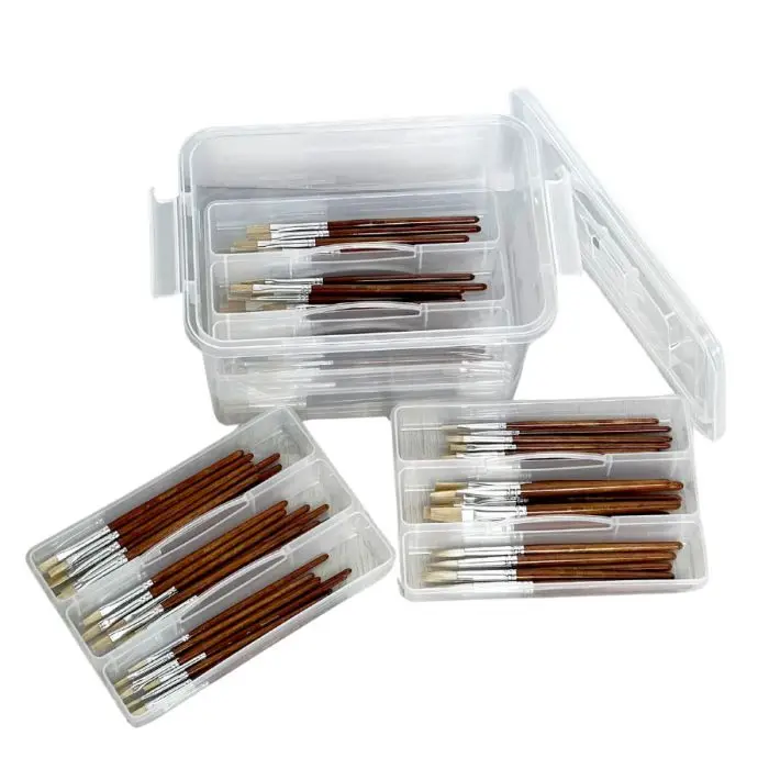 Assortimento 192 pennelli naturali in contenitore