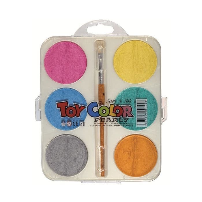 Acquerelli maxi perlati toy color - 6 pastiglie