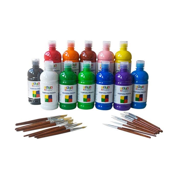 Tempera borgione - set completo ml 500 pronto all'uso