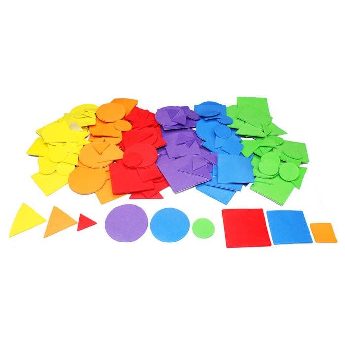 Forme geometriche autoadesive in eva foam - 200 pezzi