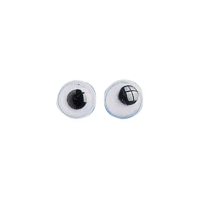 Occhi mobili adesivi tondi neri - 7 mm