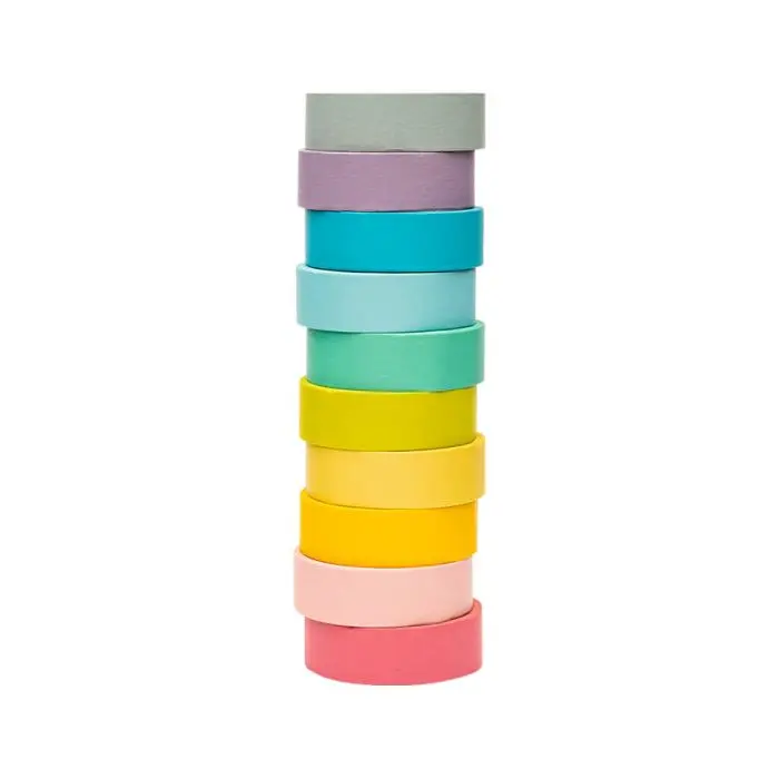 Nastri washi tape colori pastello - 10 rotoli