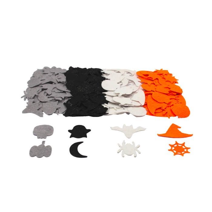 Sagome halloween glitter in feltro - 200 pezzi