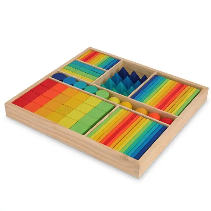 Blocchi arcobaleno in legno in misure miste
