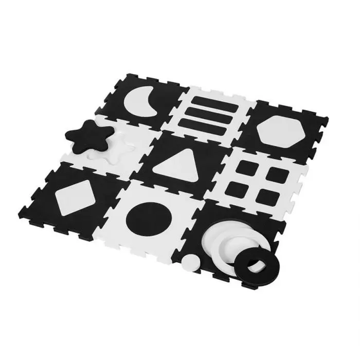 Tappeto puzzle bianco e nero