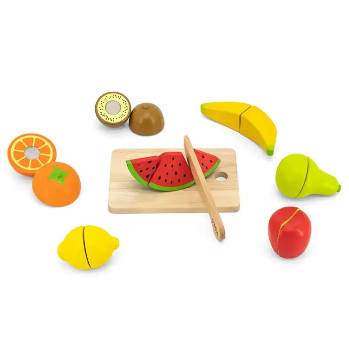 Frutta a fette in legno