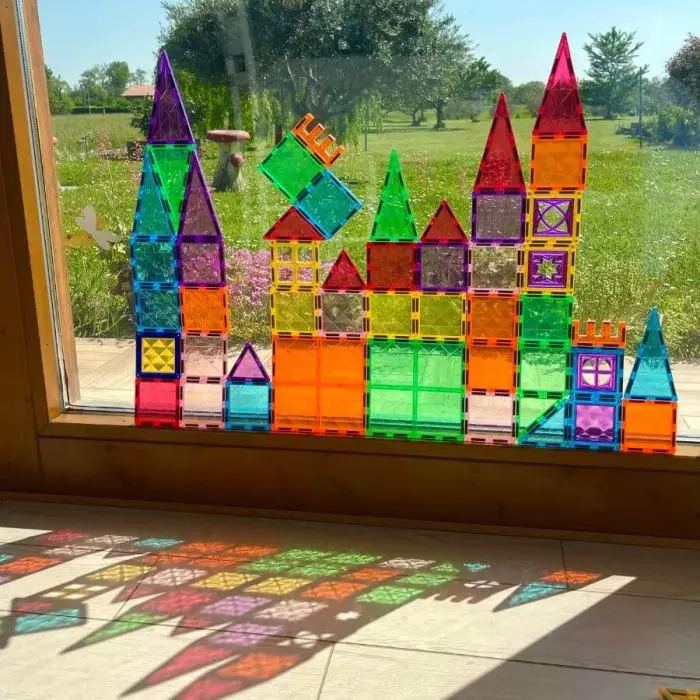 Costruzioni magnetiche traslucide 120 pezzi