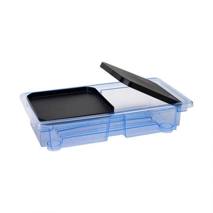 Vasca trasparente con 2 coperchi