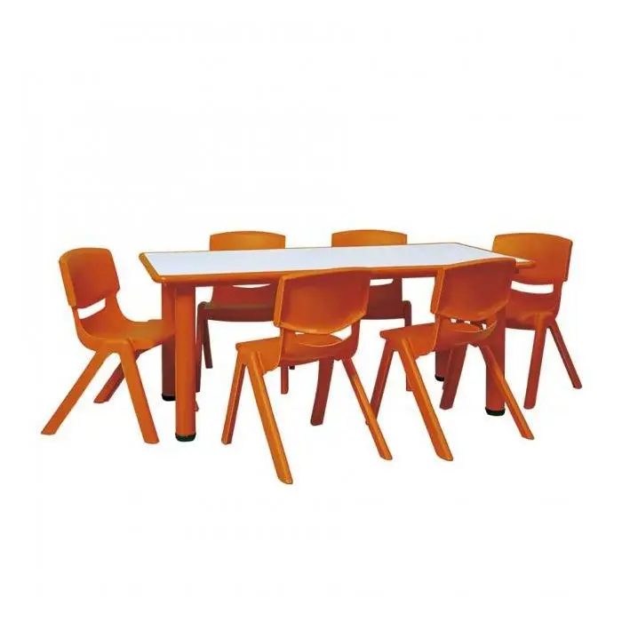 Tavolo rettangolare+6 sedie infanzia linea ergonomica
