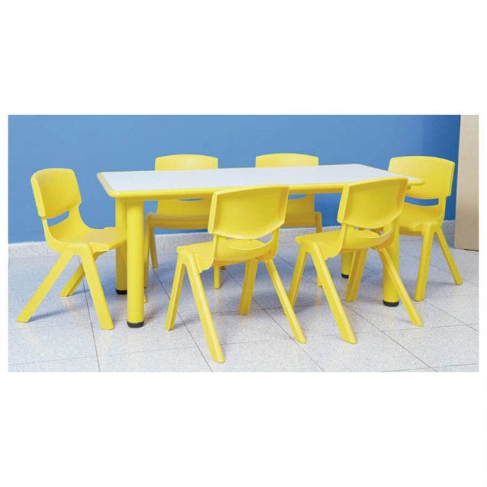 Set tavolo rettangolare+6 sedie nido linea ergonomica