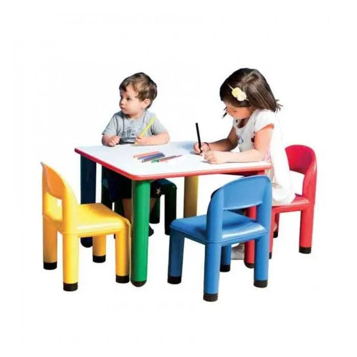Tavolo quadrato infanzia linea colore cam con sedie