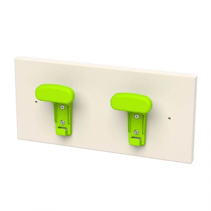 Appendiabiti a 2 posti cam basic bianco latte/verde lime