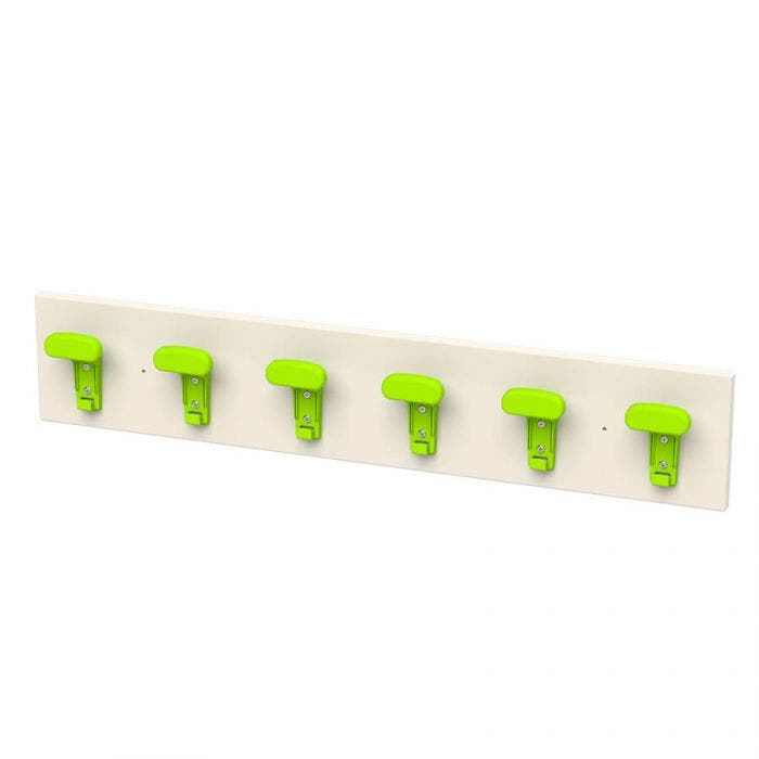 Appendiabiti a 6 posti cam basic bianco latte/verde lime