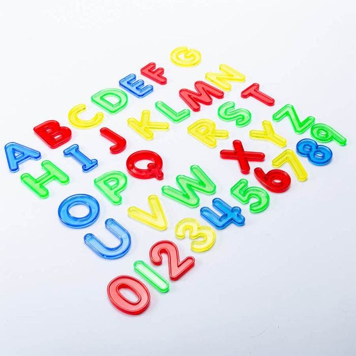 Lettere alfabeto e numeri trasparenti - 36 pezzi