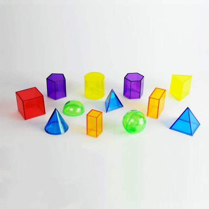 Solidi geometrici trasparenti medi - 36 pezzi