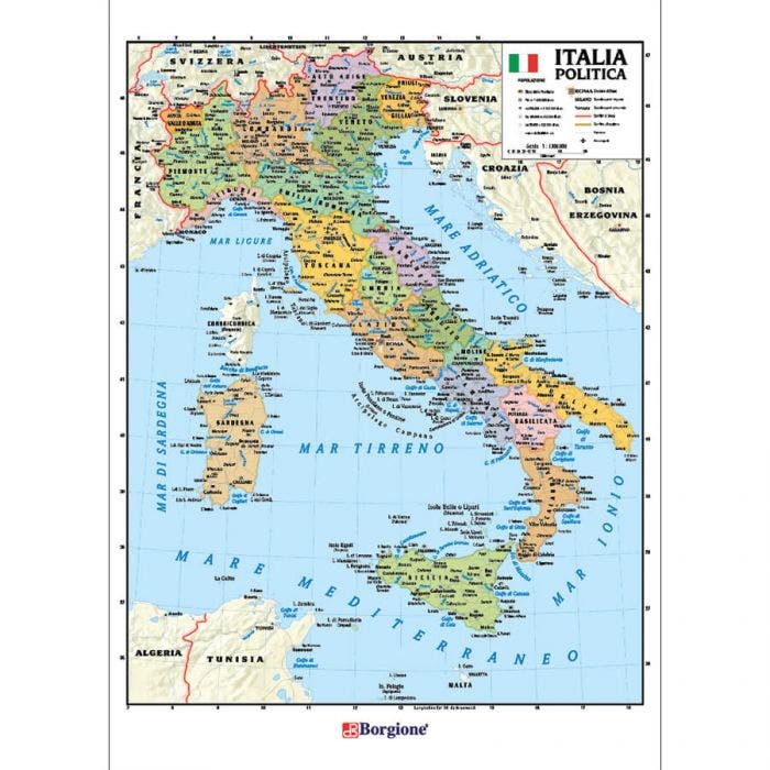 Carta geografica italia - 10 pezzi