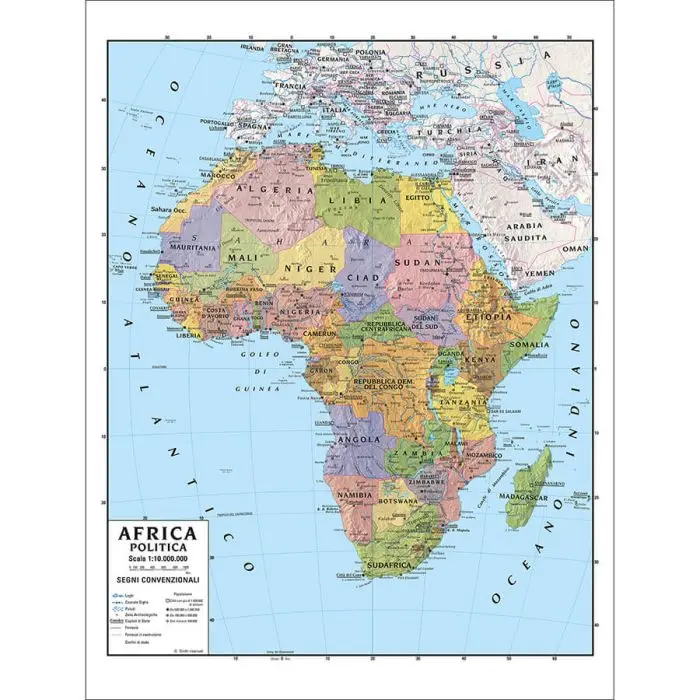 Specchio sagomato carta geografica Africa