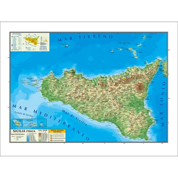 Carta geografica sicilia